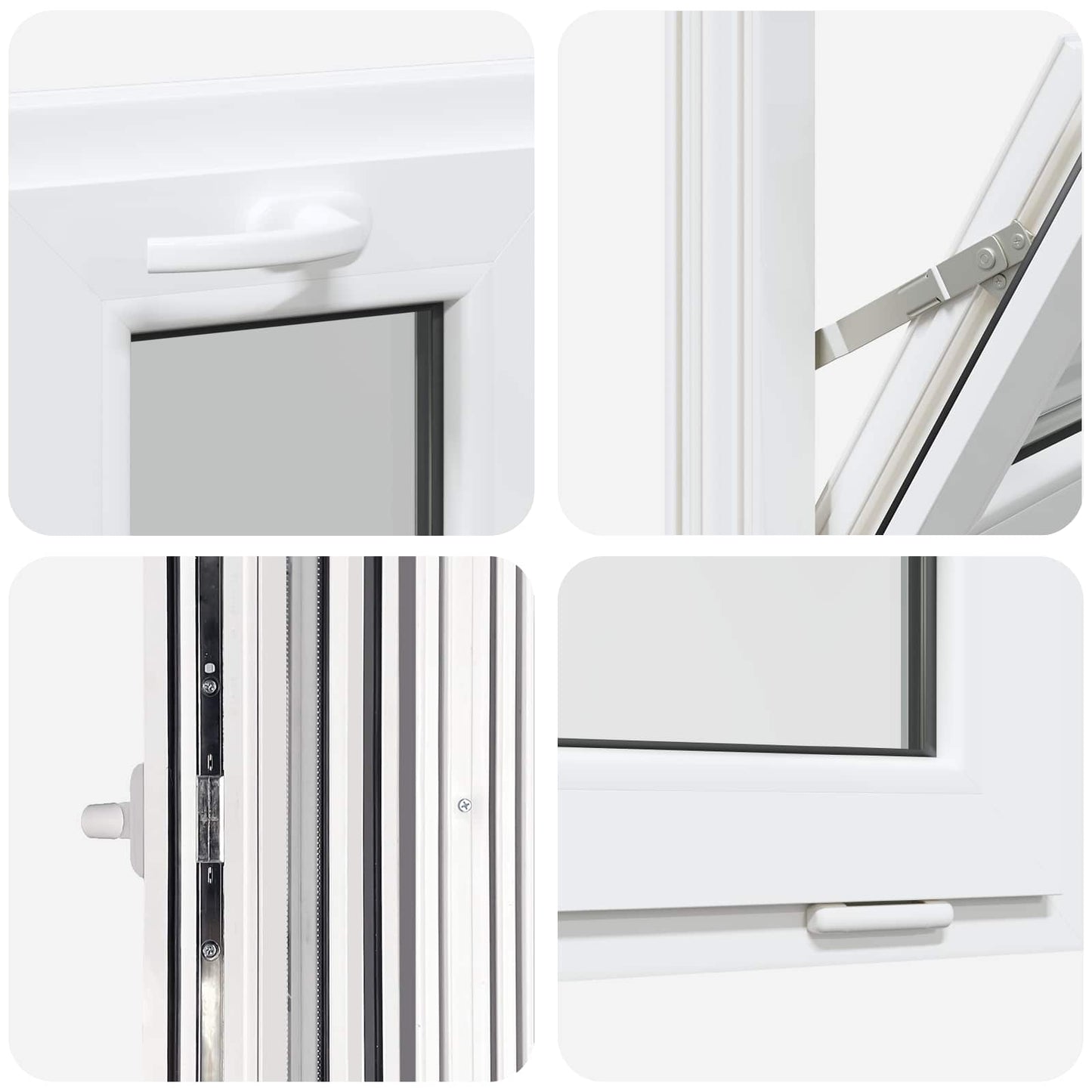 vidaXL Tilt Basement Window RISOR 40 x 40 cm PVC and Clear Plain Glass