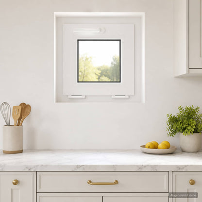 vidaXL Tilt Basement Window RISOR 40 x 40 cm PVC and Clear Plain Glass