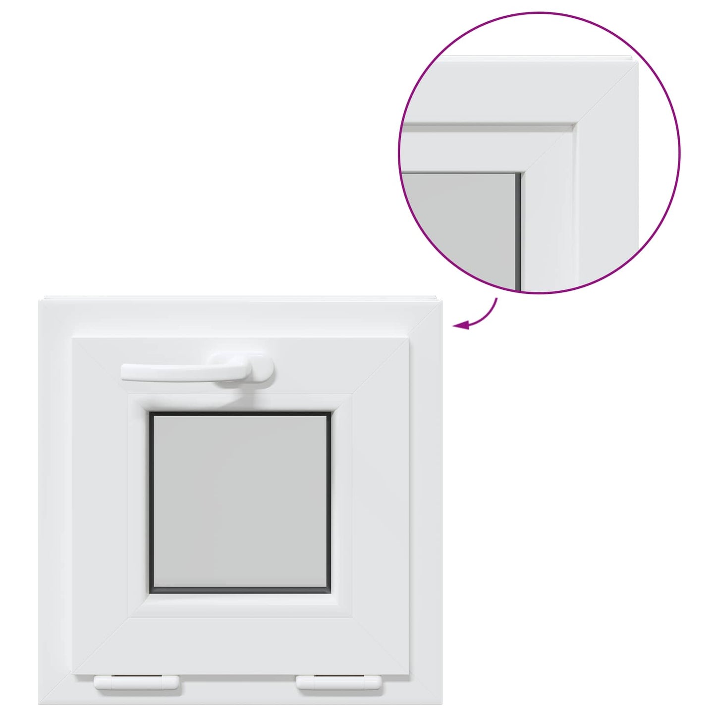 vidaXL Tilt Basement Window RISOR 40 x 40 cm PVC and Clear Plain Glass