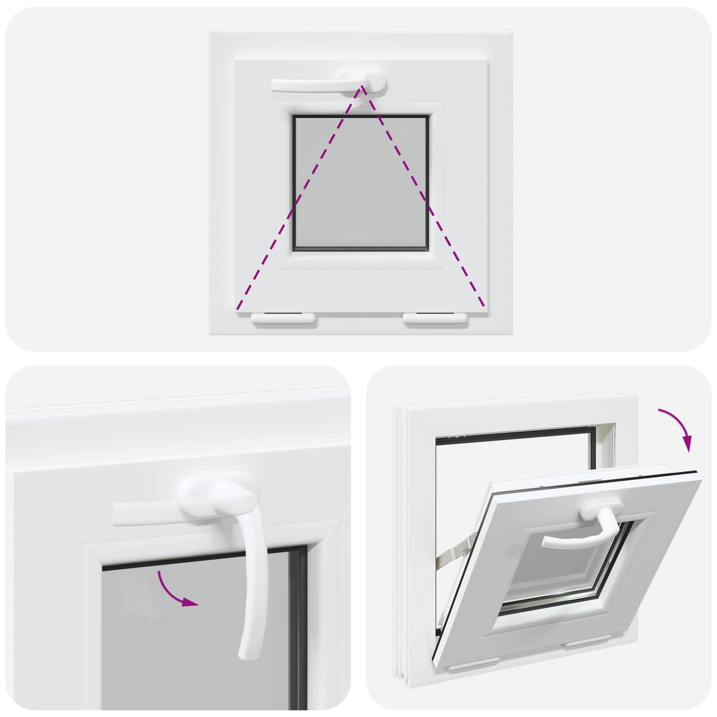 vidaXL Tilt Basement Window RISOR 40 x 40 cm PVC and Clear Plain Glass