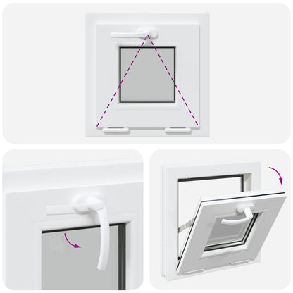 vidaXL Tilt Basement Window RISOR 40 x 40 cm PVC and Clear Plain Glass