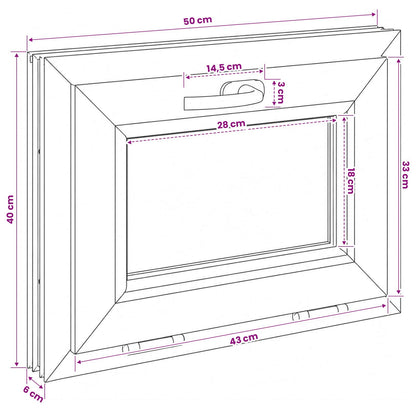 vidaXL Basement Window Internal Colour White RISOR 50 x 40 cm