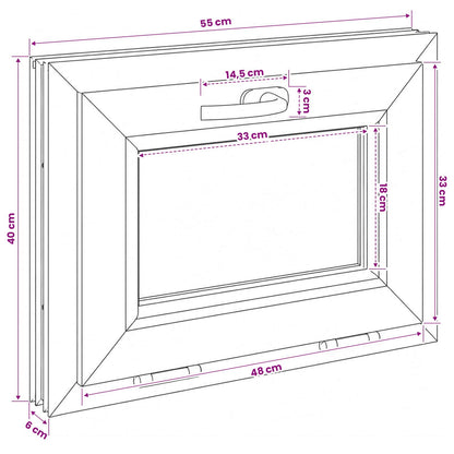 vidaXL Basement Window Internal Colour White RISOR 55 x 40 cm