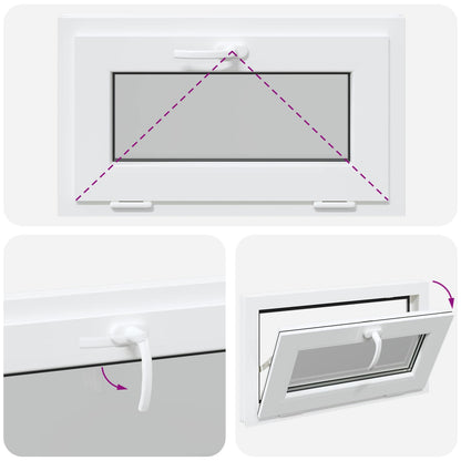 vidaXL Basement Window Internal Colour White RISOR 65 x 40 cm