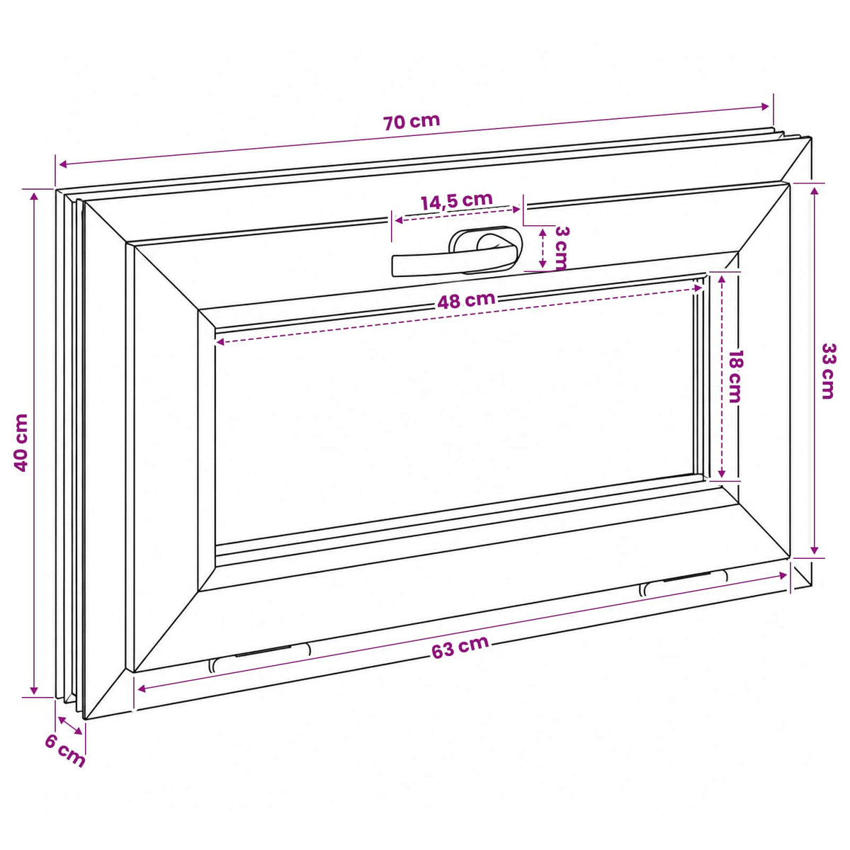 vidaXL Basement Window Internal Colour White RISOR 70 x 40 cm
