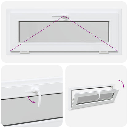 vidaXL Basement Window Internal Colour White RISOR 105 x 40 cm