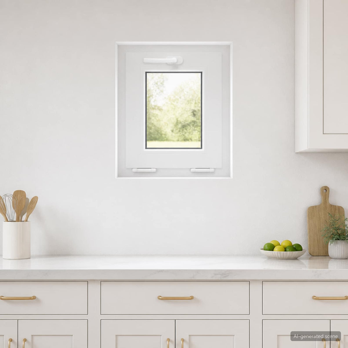vidaXL Basement Window Internal Colour White RISOR 40 x 45 cm