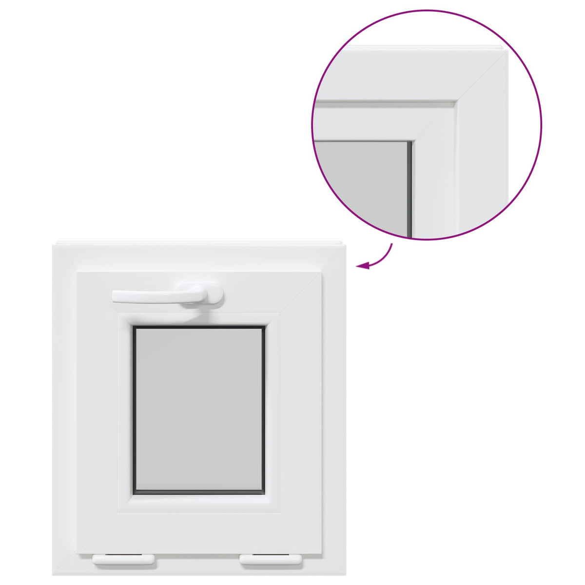 vidaXL Basement Window Internal Colour White RISOR 40 x 45 cm