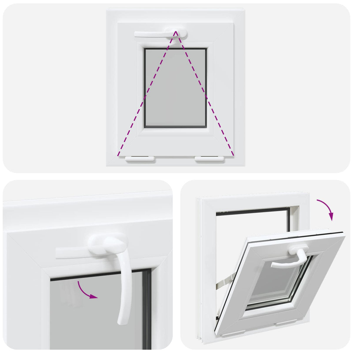 vidaXL Basement Window Internal Colour White RISOR 40 x 45 cm