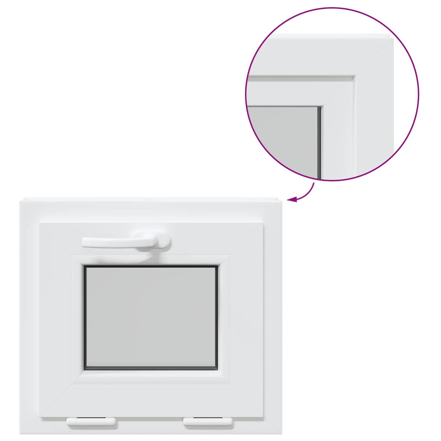 vidaXL Basement Window Internal Colour White RISOR 50 x 45 cm