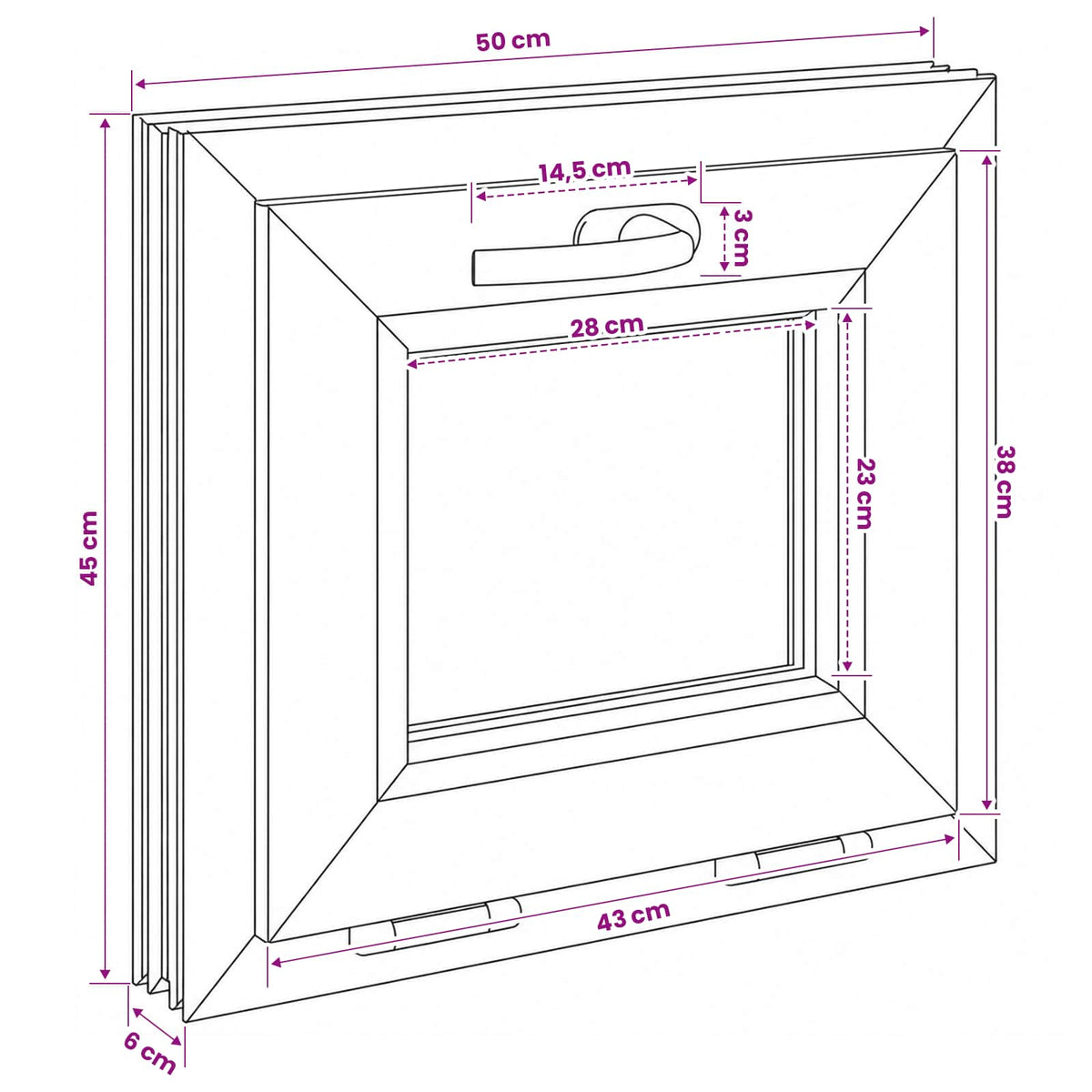 vidaXL Basement Window Internal Colour White RISOR 50 x 45 cm