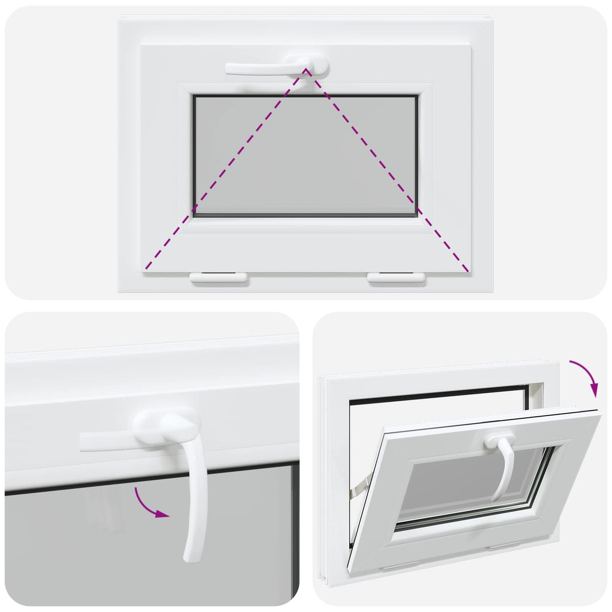 vidaXL Basement Window Internal Colour White RISOR 55 x 45 cm