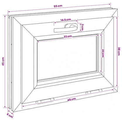 vidaXL Basement Window Internal Colour White RISOR 55 x 45 cm