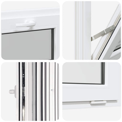 vidaXL Tilt Basement Window RISOR 60 x 45 cm PVC and Clear Plain Glass