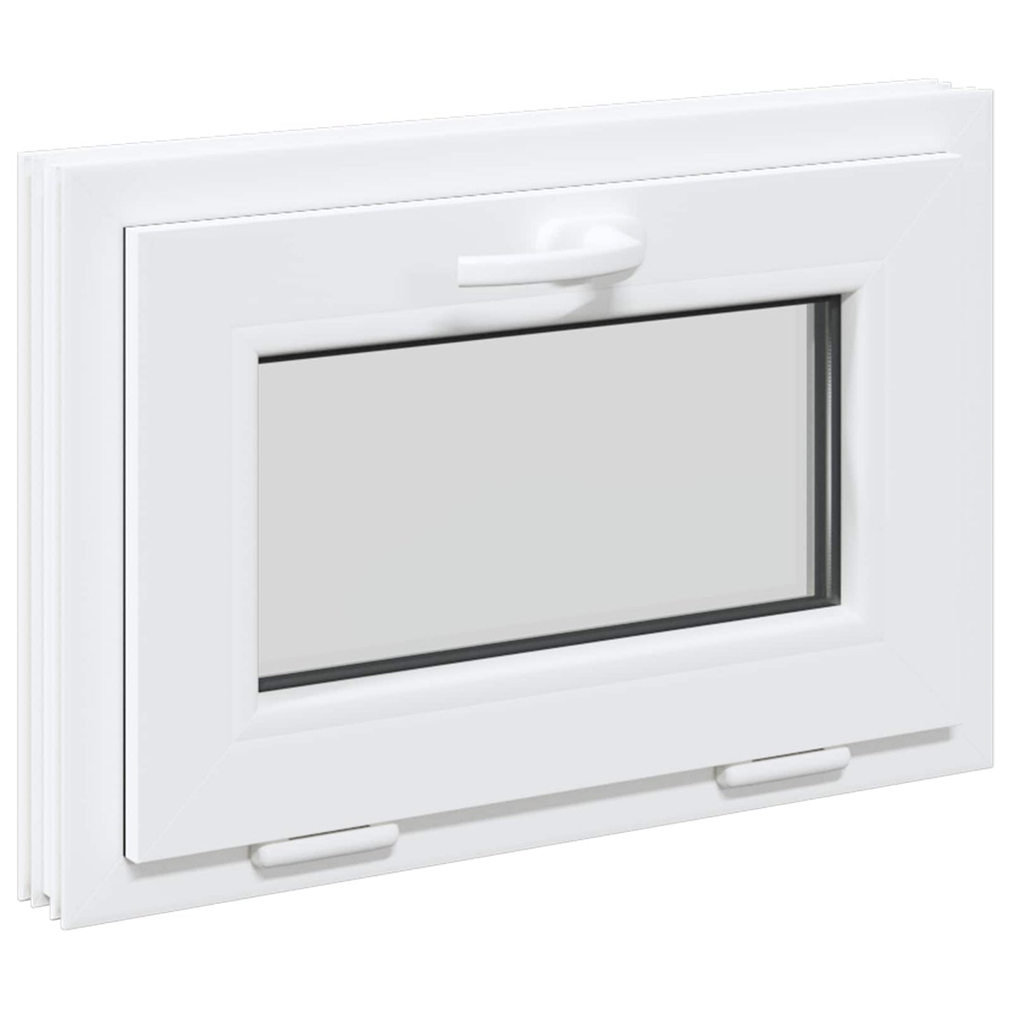 vidaXL Tilt Basement Window RISOR 60 x 45 cm PVC and Clear Plain Glass