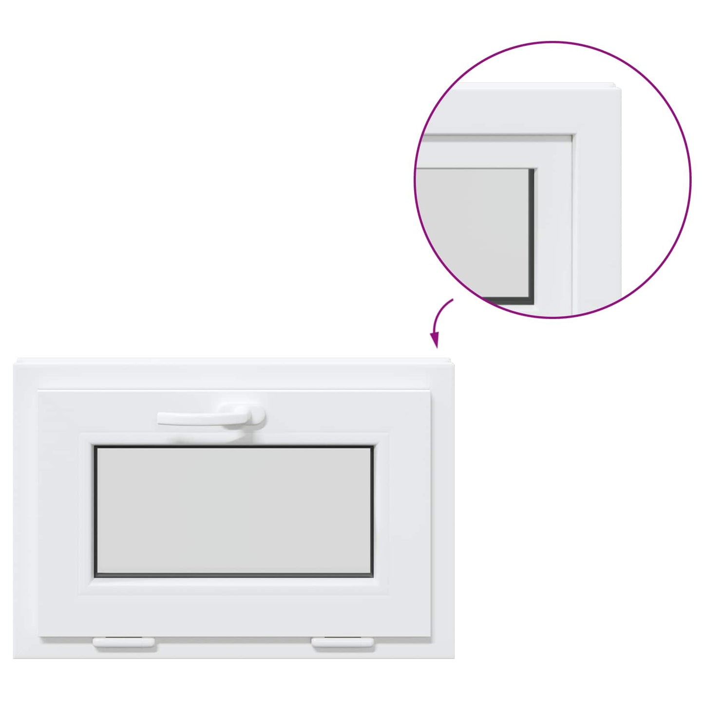 vidaXL Tilt Basement Window RISOR 60 x 45 cm PVC and Clear Plain Glass