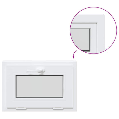 vidaXL Tilt Basement Window RISOR 60 x 45 cm PVC and Clear Plain Glass