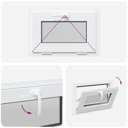 vidaXL Basement Window Internal Colour White RISOR 65 x 45 cm