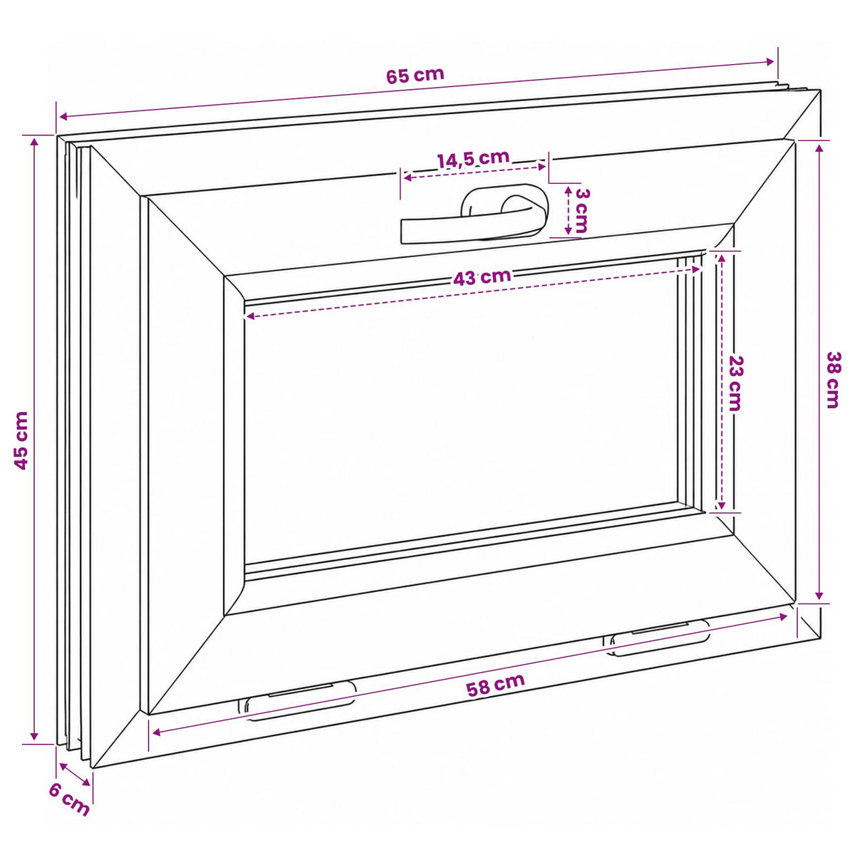vidaXL Basement Window Internal Colour White RISOR 65 x 45 cm