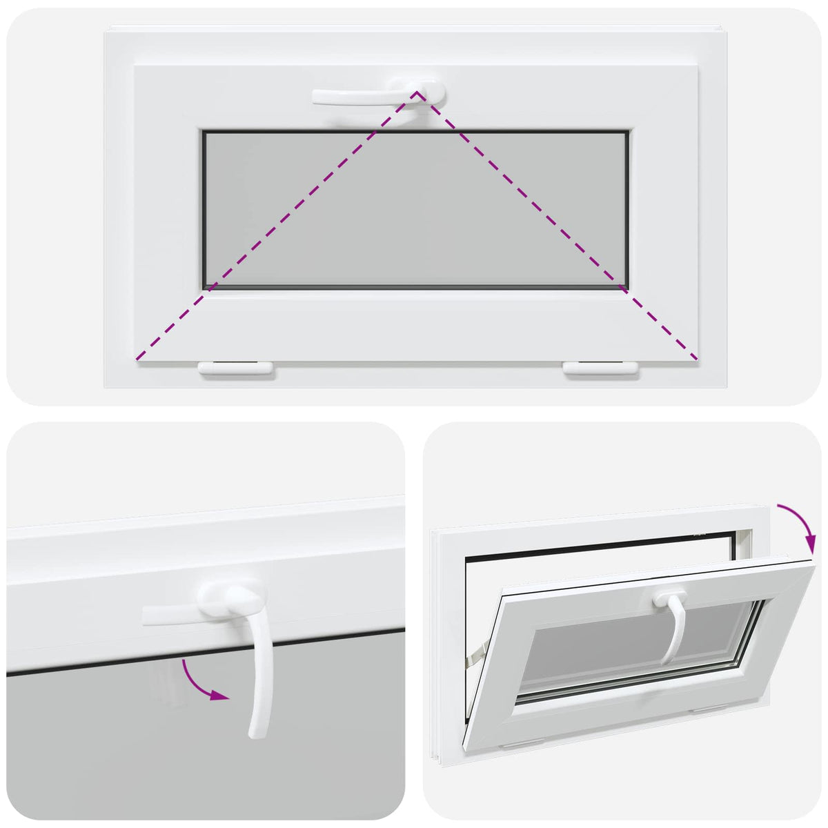 vidaXL Basement Window Internal Colour White RISOR 70 x 45 cm