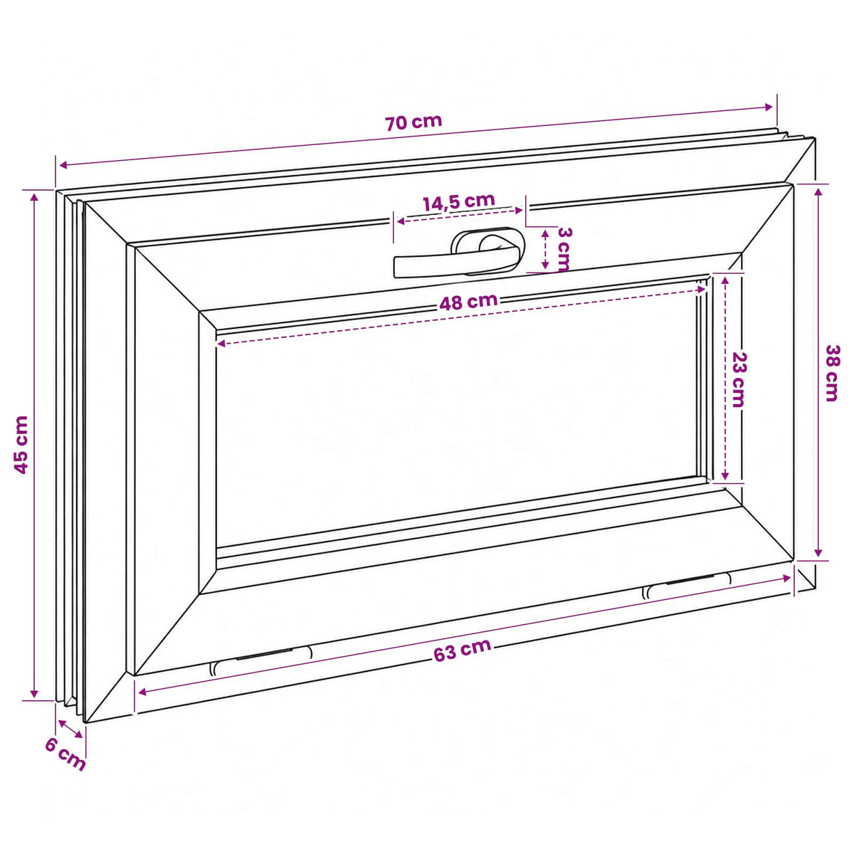 vidaXL Basement Window Internal Colour White RISOR 70 x 45 cm