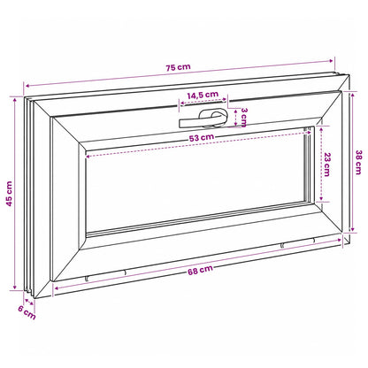 vidaXL Basement Window Internal Colour White RISOR 75 x 45 cm