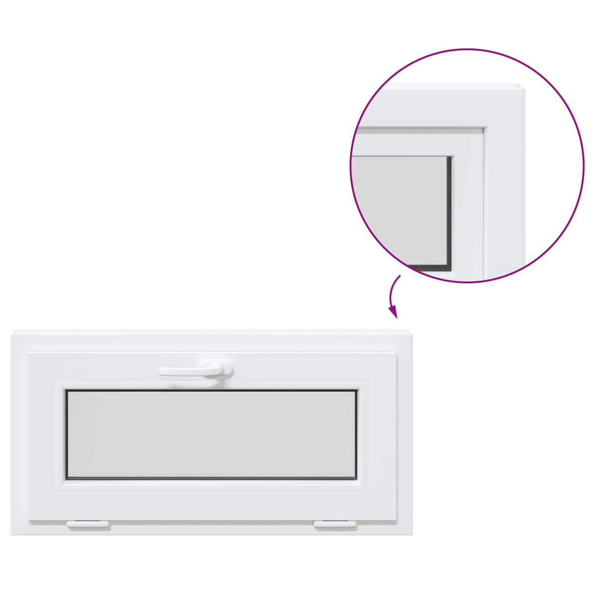 vidaXL Basement Window Internal Colour White RISOR 80 x 45 cm