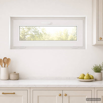 vidaXL Tilt Basement Window RISOR 95 x 45 cm PVC and Clear Plain Glass