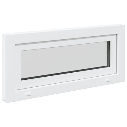 vidaXL Tilt Basement Window RISOR 95 x 45 cm PVC and Clear Plain Glass