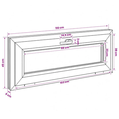 vidaXL Basement Window Internal Colour White RISOR 110 x 45 cm