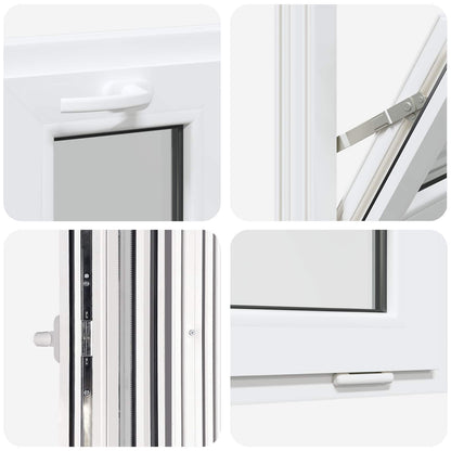 vidaXL Tilt Basement Window RISOR 40 x 40 cm PVC and Clear Plain Glass