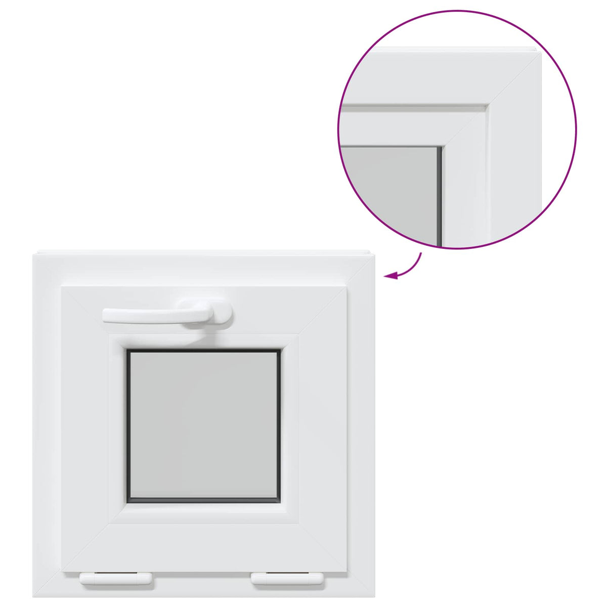 vidaXL Basement Window Internal Colour White RISOR 40 x 40 cm
