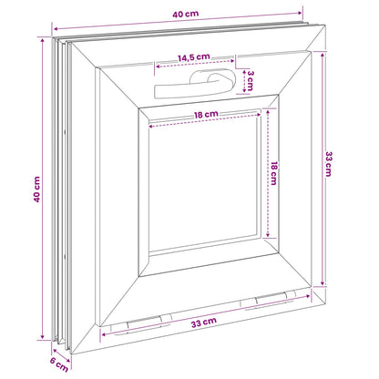 vidaXL Tilt Basement Window RISOR 40 x 40 cm PVC and Clear Plain Glass