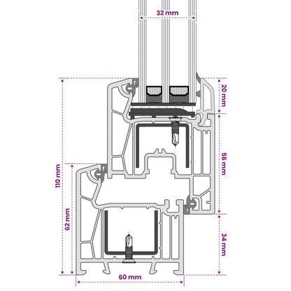vidaXL Tilt Basement Window RISOR 40 x 40 cm PVC and Clear Plain Glass