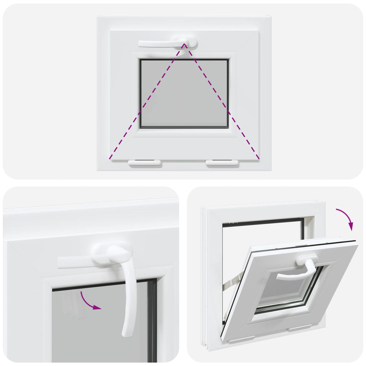 vidaXL Basement Window Internal Colour White RISOR 45 x 40 cm
