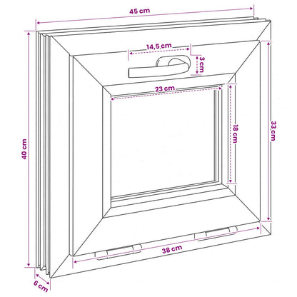 vidaXL Basement Window Internal Colour White RISOR 45 x 40 cm