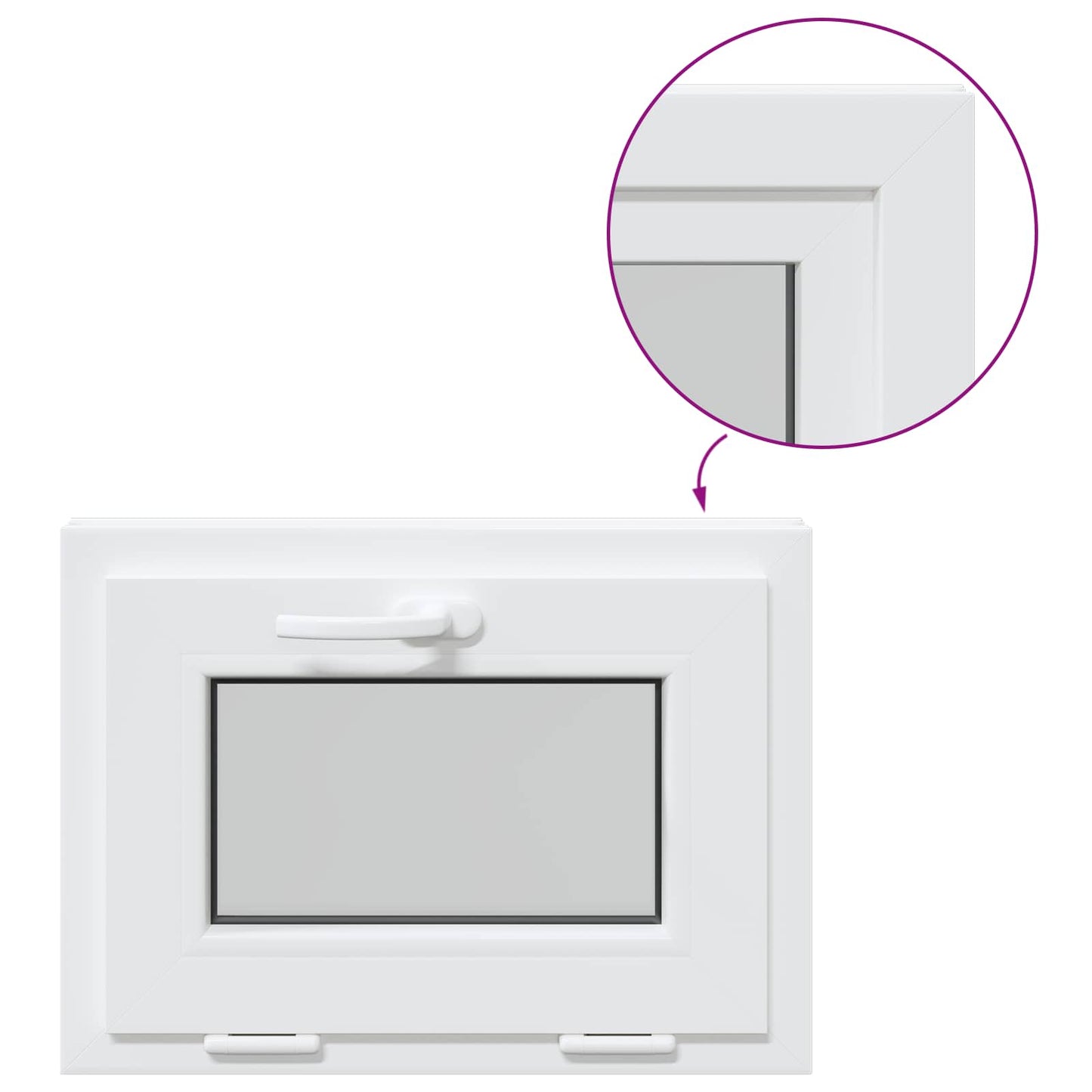 vidaXL Basement Window Internal Colour White RISOR 50 x 40 cm