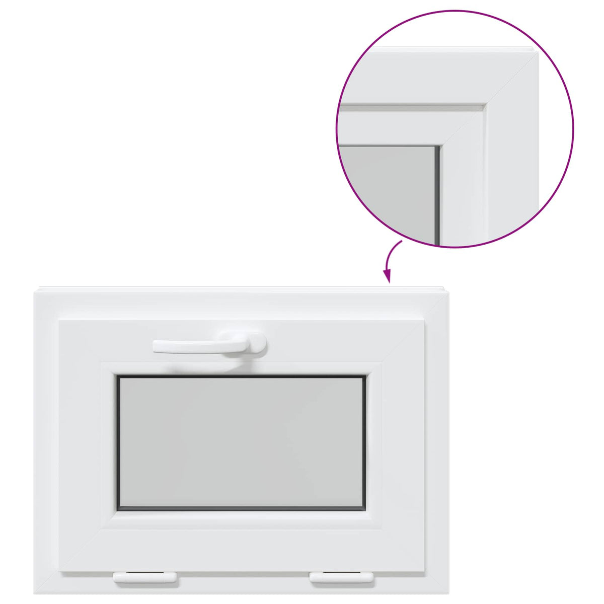 vidaXL Basement Window Internal Colour White RISOR 55 x 40 cm