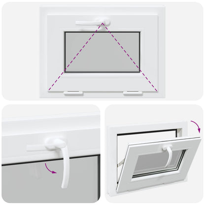 vidaXL Basement Window Internal Colour White RISOR 55 x 40 cm