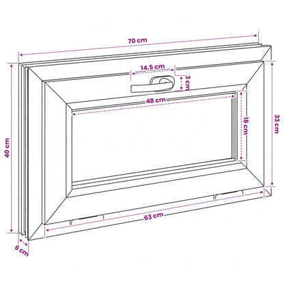 vidaXL Basement Window Internal Colour White RISOR 70 x 40 cm