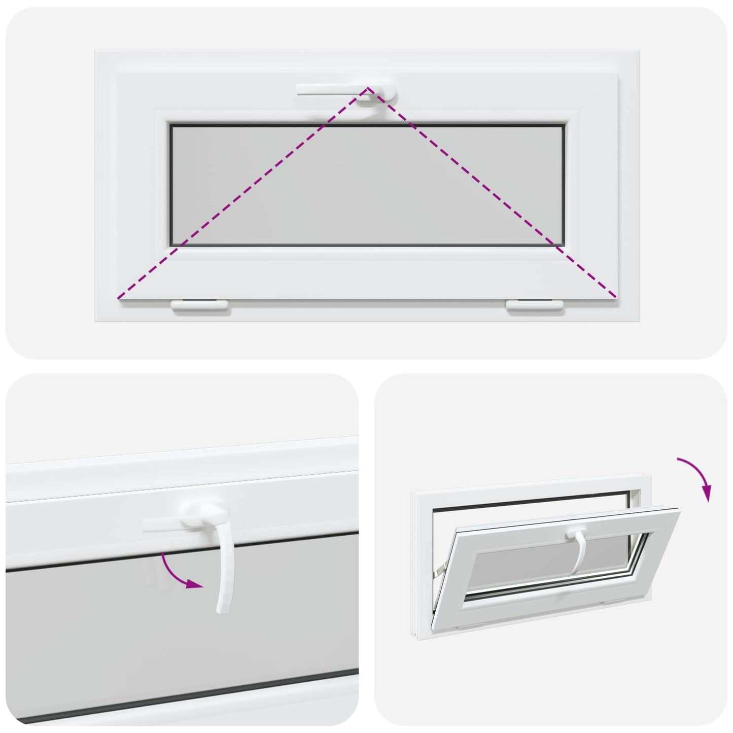 vidaXL Basement Window Internal Colour White RISOR 75 x 40 cm