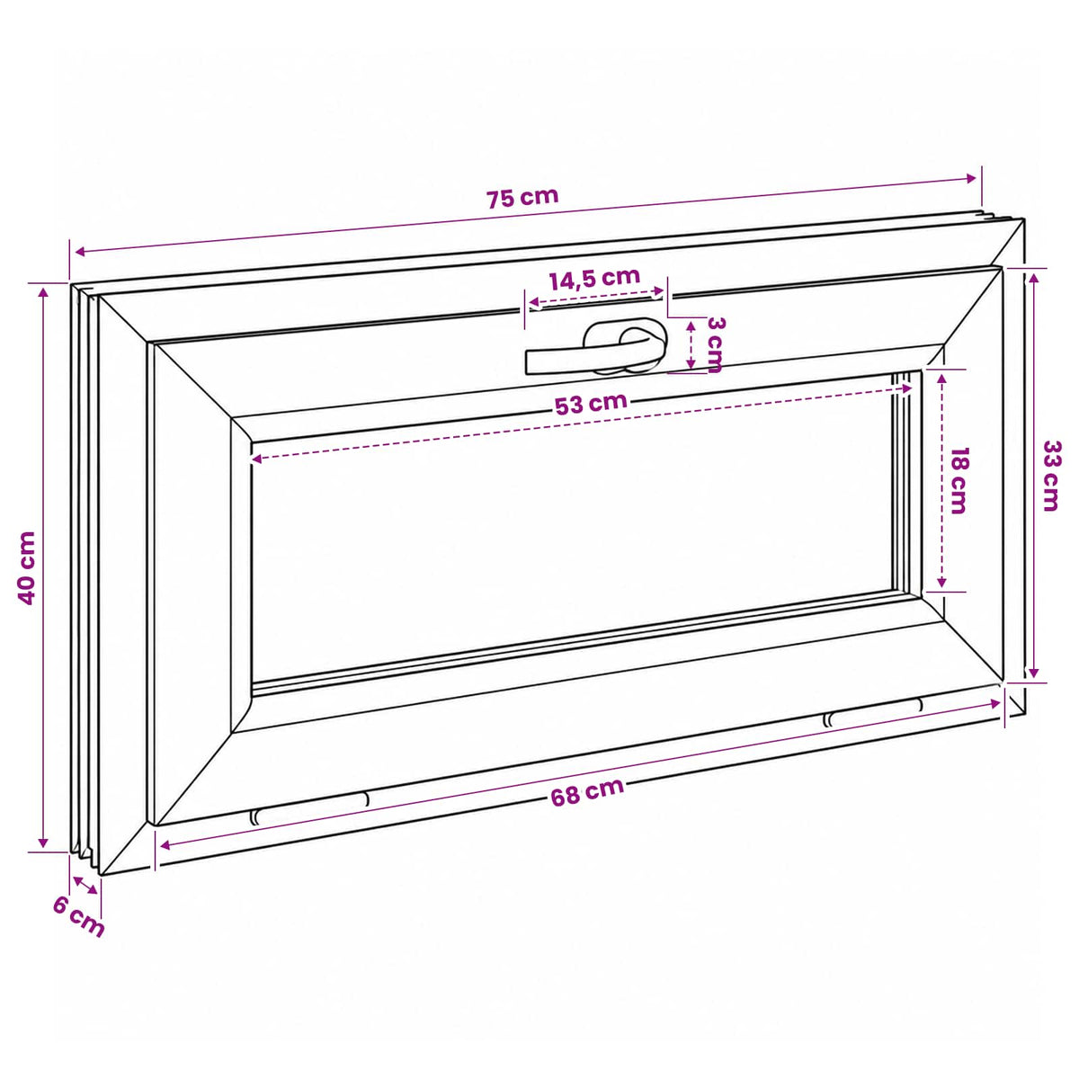 vidaXL Basement Window Internal Colour White RISOR 75 x 40 cm