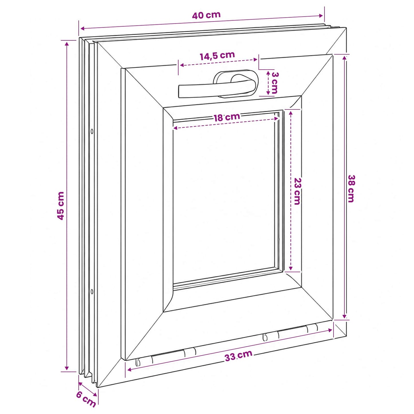 vidaXL Basement Window Internal Colour White RISOR 40 x 45 cm