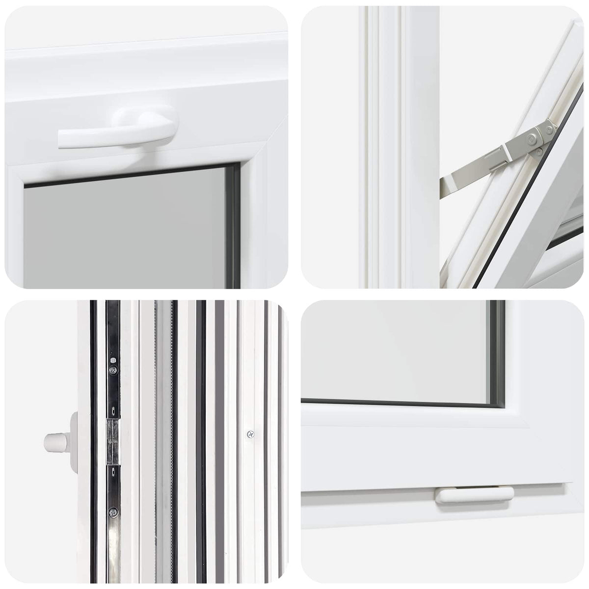 vidaXL Basement Window Internal Colour White RISOR 50 x 45 cm