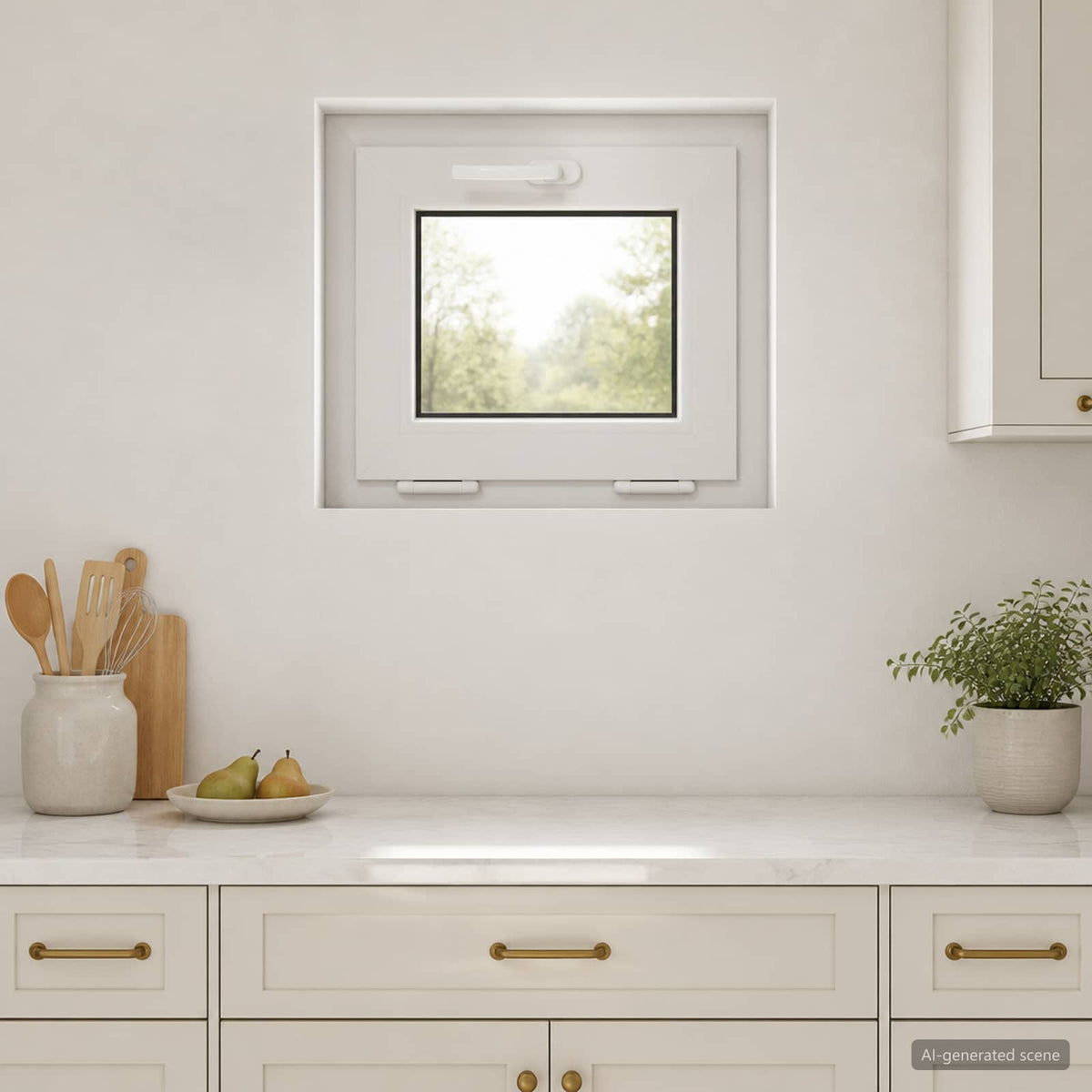 vidaXL Basement Window Internal Colour White RISOR 50 x 45 cm