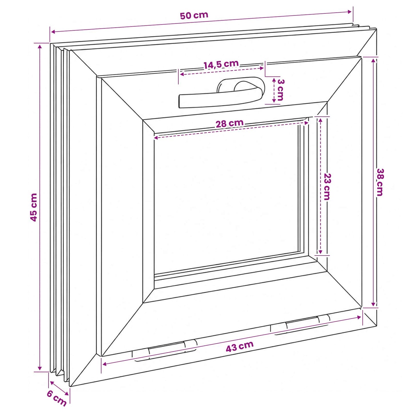 vidaXL Basement Window Internal Colour White RISOR 50 x 45 cm