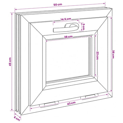 vidaXL Basement Window Internal Colour White RISOR 50 x 45 cm