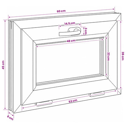 vidaXL Tilt Basement Window RISOR 60 x 45 cm PVC and Clear Plain Glass