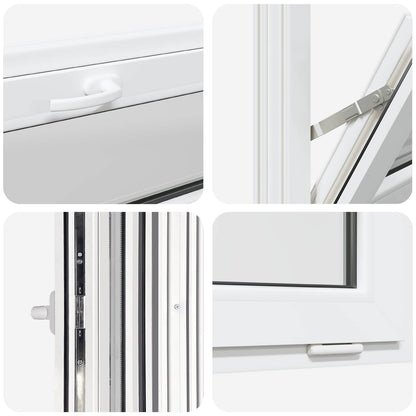 vidaXL Tilt Basement Window RISOR 95 x 45 cm PVC and Clear Plain Glass