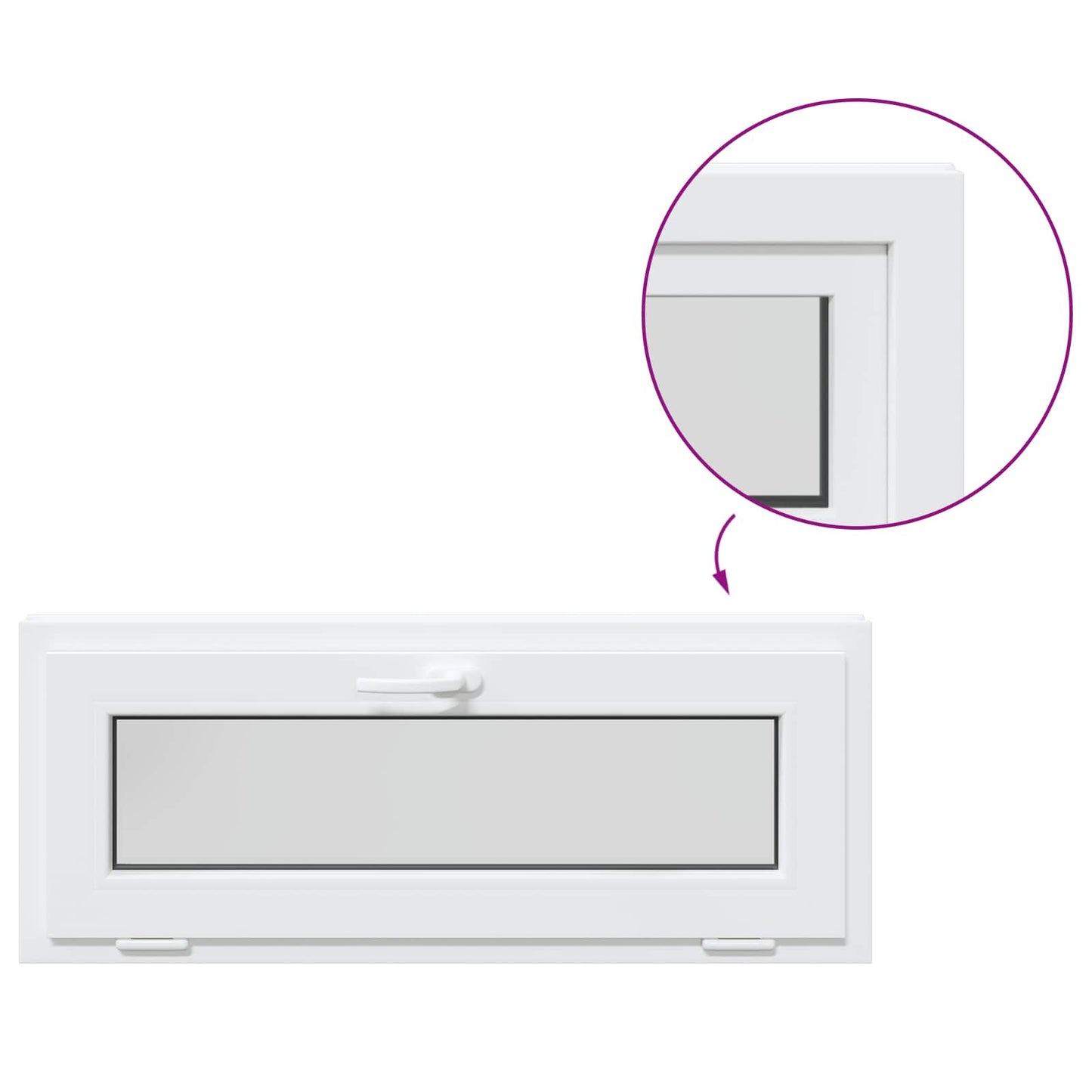 vidaXL Basement Window Internal Colour White RISOR 120 x 45 cm
